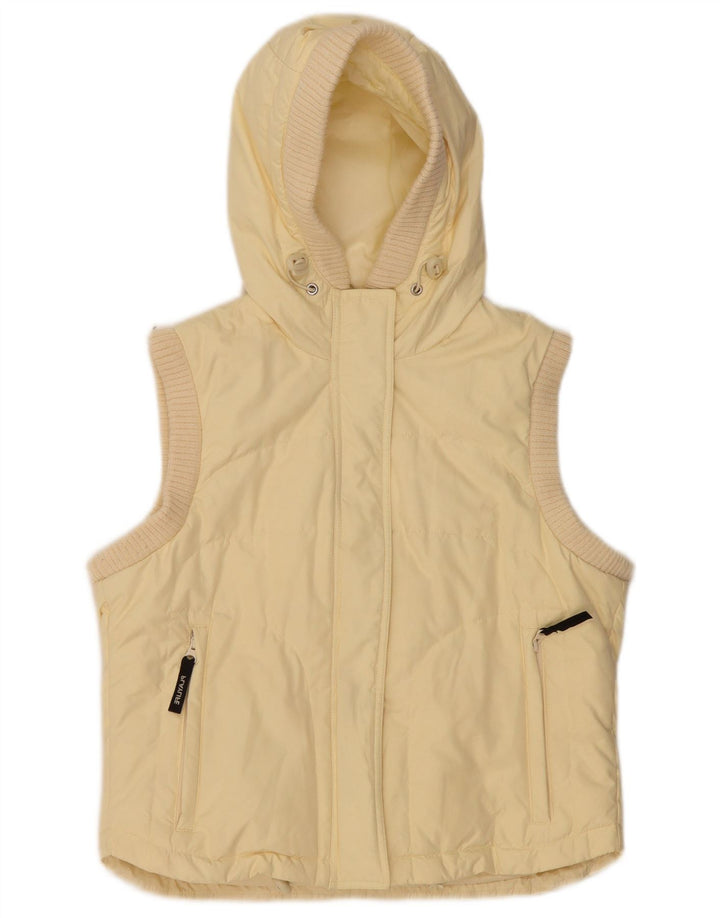 Playlife Dame Hætte Polstret Gilet UK 14 Medium Gul Polyester
