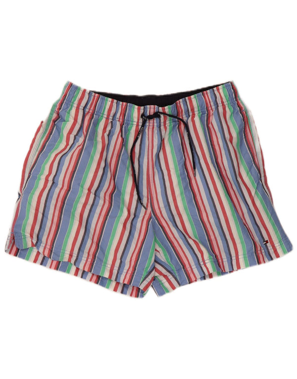 Tommy Hilfiger Mens Swimming Shorts Large Multicoloured Striped Polyester
