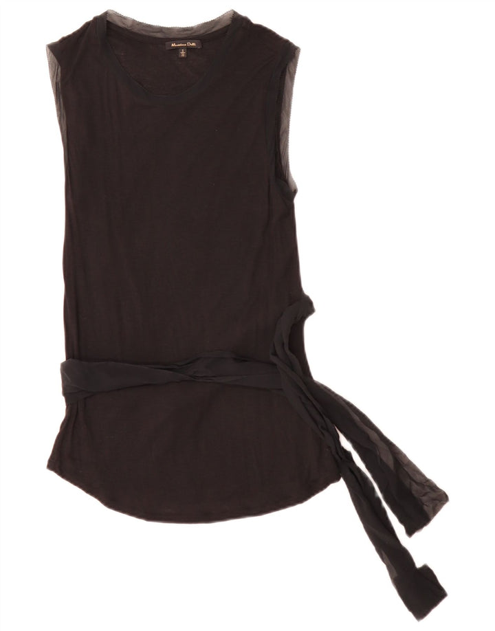 Massimo Dutti Dame ærmeløs bluse Top UK 10 Small Black