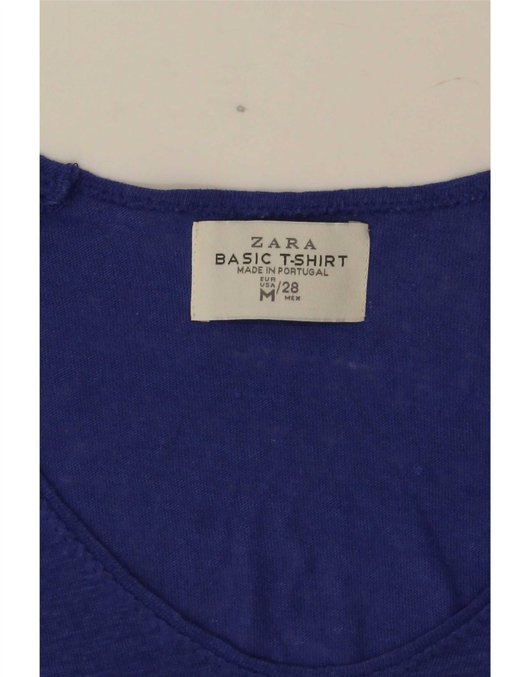 Zara Dame T-Shirt Top UK 14 Medium Blue Flecked