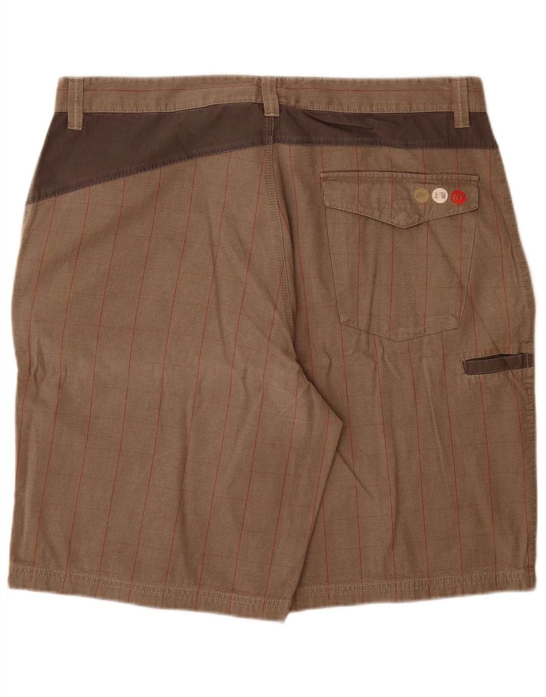 Nike Herre Cargo Shorts XL W38 Grå ternet bomuld