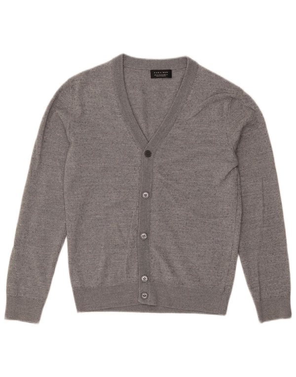 Zara Herre cardigan sweater Medium Grey Flecked