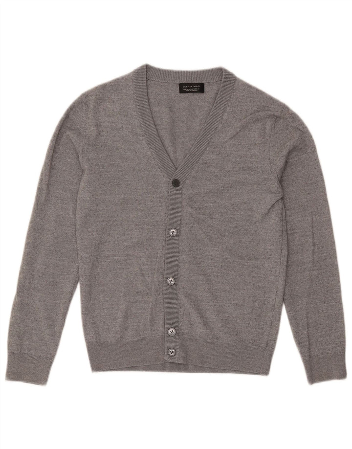 Zara Herre cardigan sweater Medium Grey Flecked