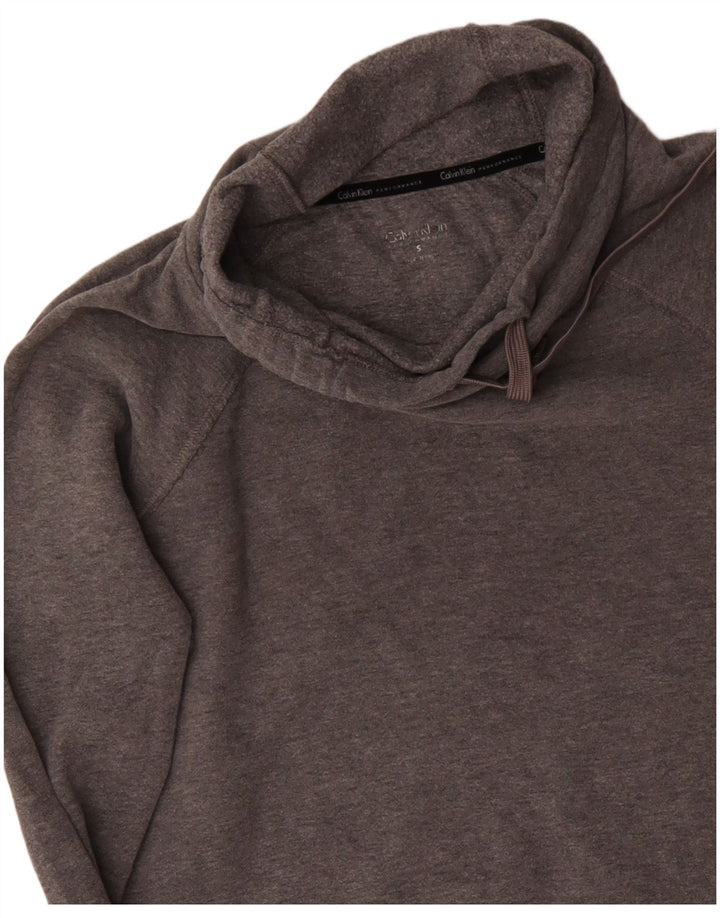CALVIN KLEIN Womens Performance Graphic Sweatshirt Jumper UK 10 Small Grå