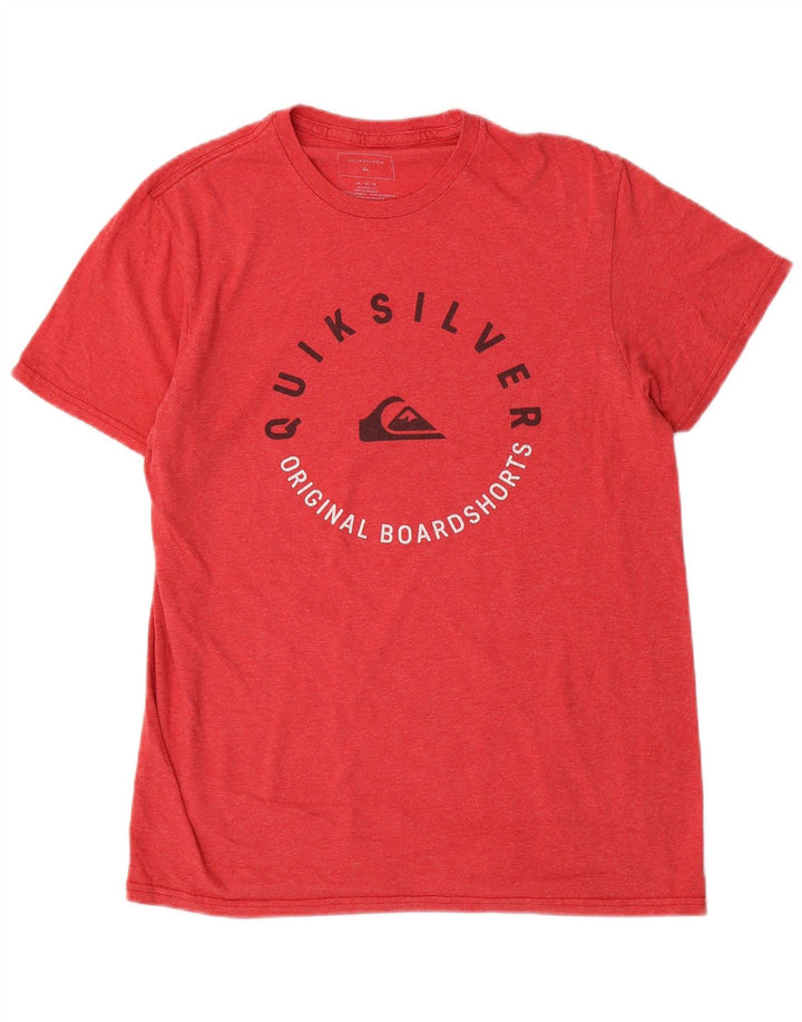 Quiksilver Herre Regular Fit Grafisk T-shirt Top Medium Rød Bomuld