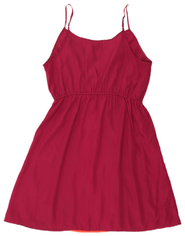 MOSSIMO Womens Slip Dress UK 14 Large Burgundy Colourblock Polyester