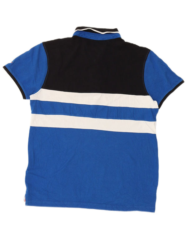 Tommy Hilfiger Herre Custom Fit Polo Shirt Small Blue Colourblock