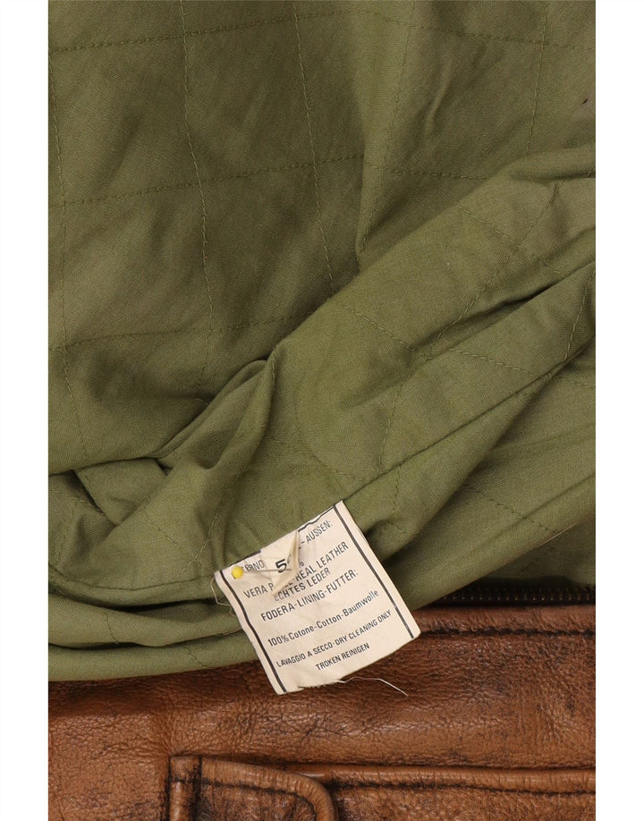 Vintage herre læderjakke IT 56 2XL Brun