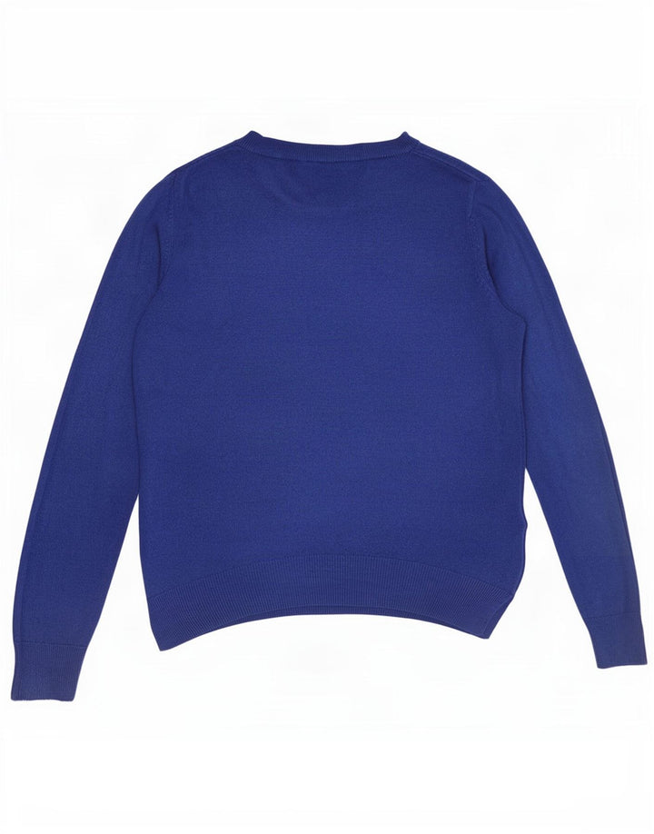 Marks & Spencer Dame Boat Neck Jumper Sweater UK 12 Medium Blue Acryl