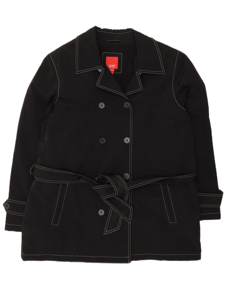 Esprit Dame Sherpa Pea Coat UK 18 XL Sort Polyester