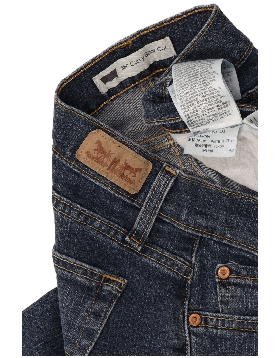 Levi's Dame 529 Curvy Bootcut Jeans W31 L32 Blå Bomuld