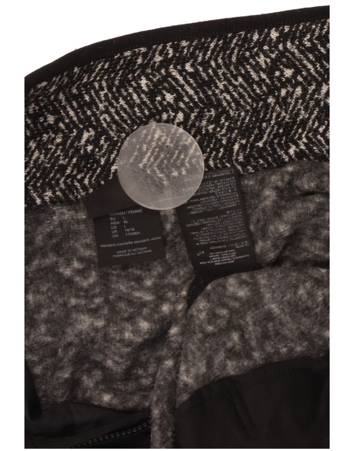 JACK WOLFSKIN træningsdragt topjakke til kvinder UK 14/16 Stor sort sildeben