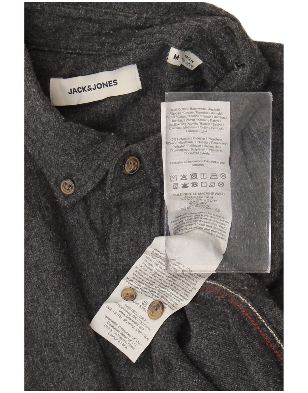 Jack & Jones herreskjorte mellemgrå bomuld