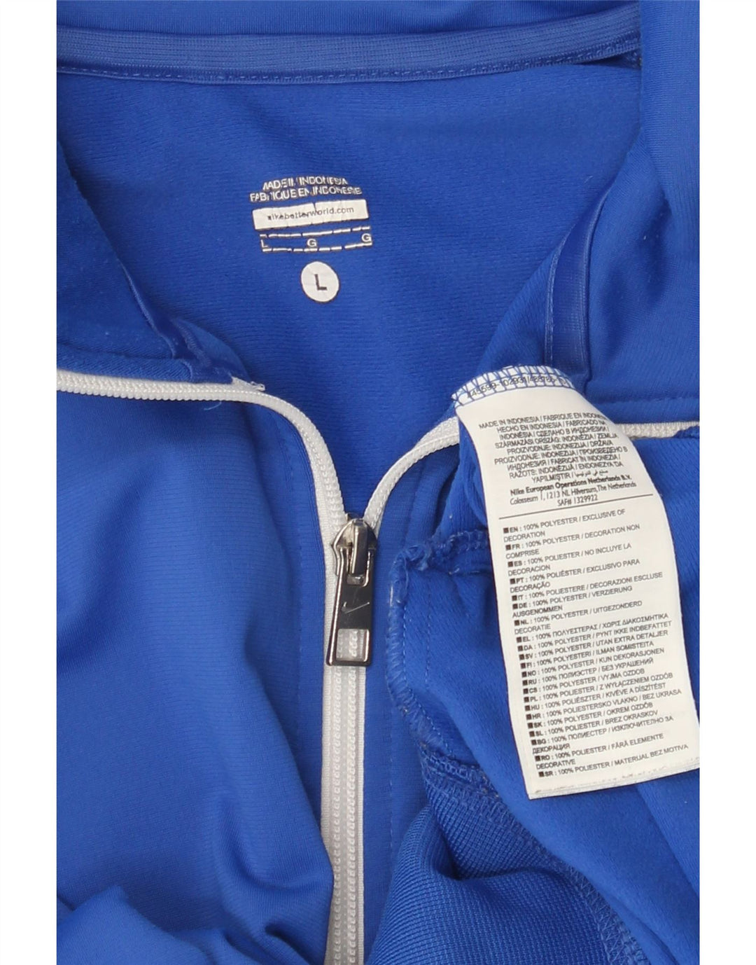 Nike træningsdragt til mænd, topjakke, stor blå farveblok polyester