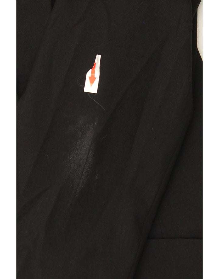 Zara Dame 1 Knap Blazer Jacket UK 12 Medium Sort Polyester