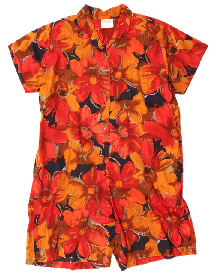 RICHARDS Womens Oversized Playsuit UK 10 Small  Red Floral Viscose
