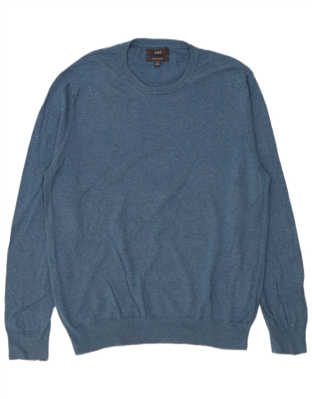 Marks & Spencer Herre sweater med rund hals XL blå bomuld
