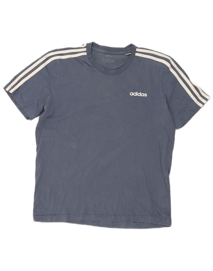 Adidas Herre T-Shirt Top Stor Blå Bomuld