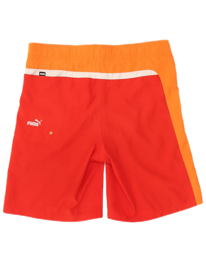 Puma Herre grafiske svømmeshorts Medium Rød Colourblock