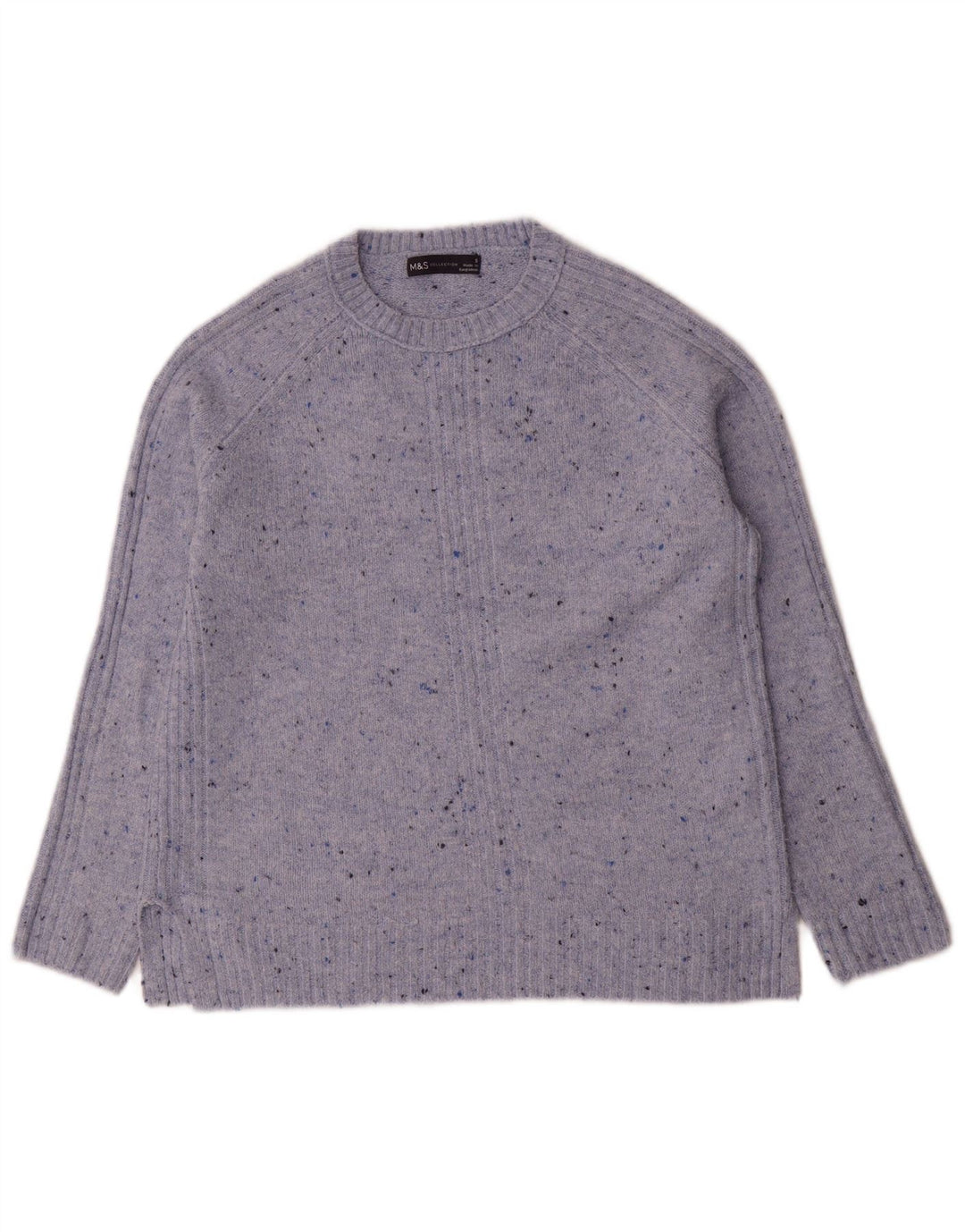 Marks & Spencer Dame sweater med rund hals DK 10 Små blå flækkede
