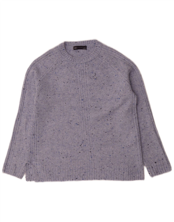 Marks & Spencer Dame sweater med rund hals DK 10 Små blå flækkede