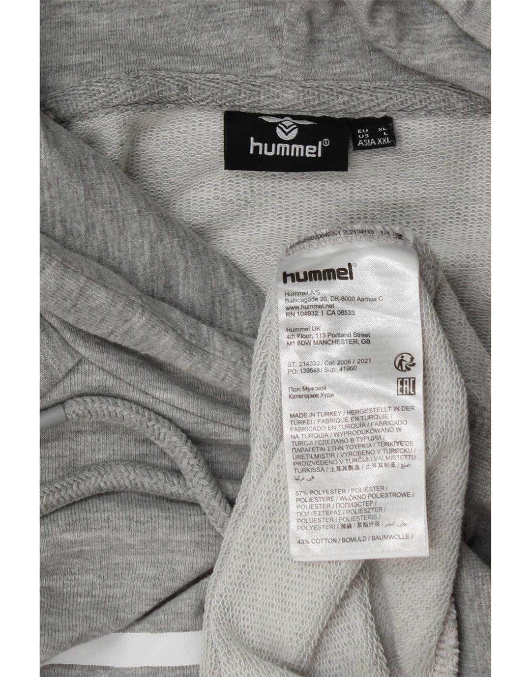 Hummel Herre grafisk hættetrøje XL Grå Flecked Polyester