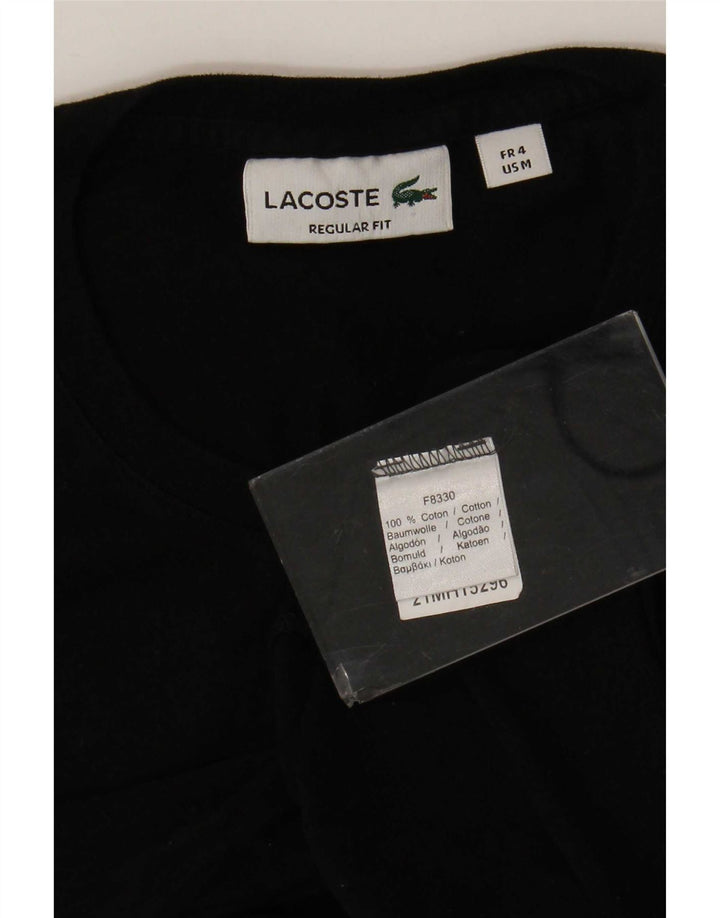 Lacoste Herre Regular Fit T-Shirt Top Størrelse 4 Medium Sort Bomuld