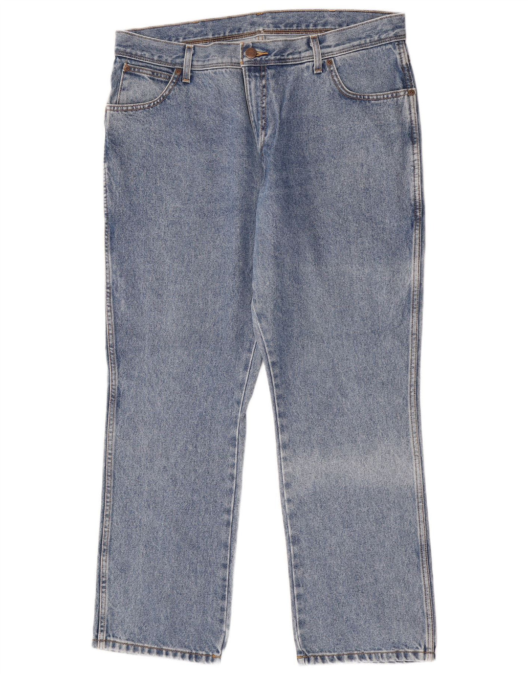 Wrangler Herre Regular Fit Straight Jeans W38 L30 Blå Bomuld