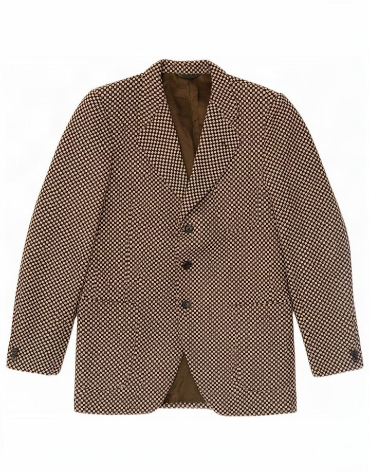 VENTANNI Herre 3-knaps blazerjakke IT 52 XL Brun Geometrisk