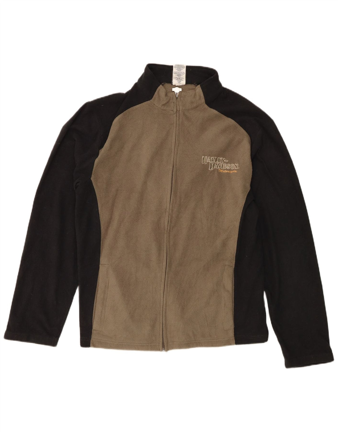 Harley Davidson Herre Fleecejakke UK 38 Medium Khaki Colourblock Polyester