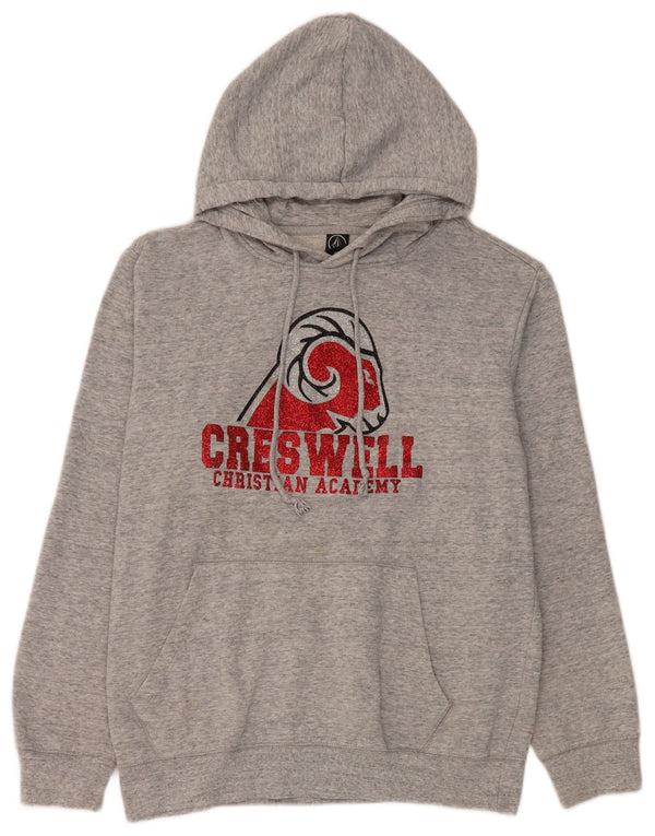 Volcom Womens Creswell Christian Academy Hoodie Jumper UK 14 Medium Grey