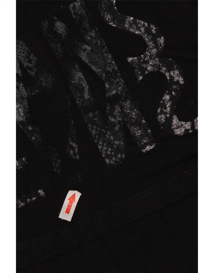 Calvin Klein Dame Grafisk T-Shirt Top UK 10 Small Black Viscose