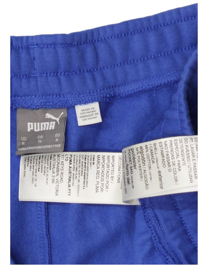 PUMA Herre grafiske sportsshorts XL blå bomuld