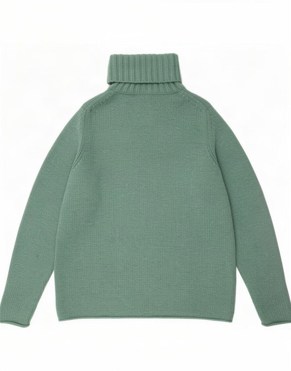 Boden Dame Roll Neck Jumper Sweater UK 14 Large Green Wool