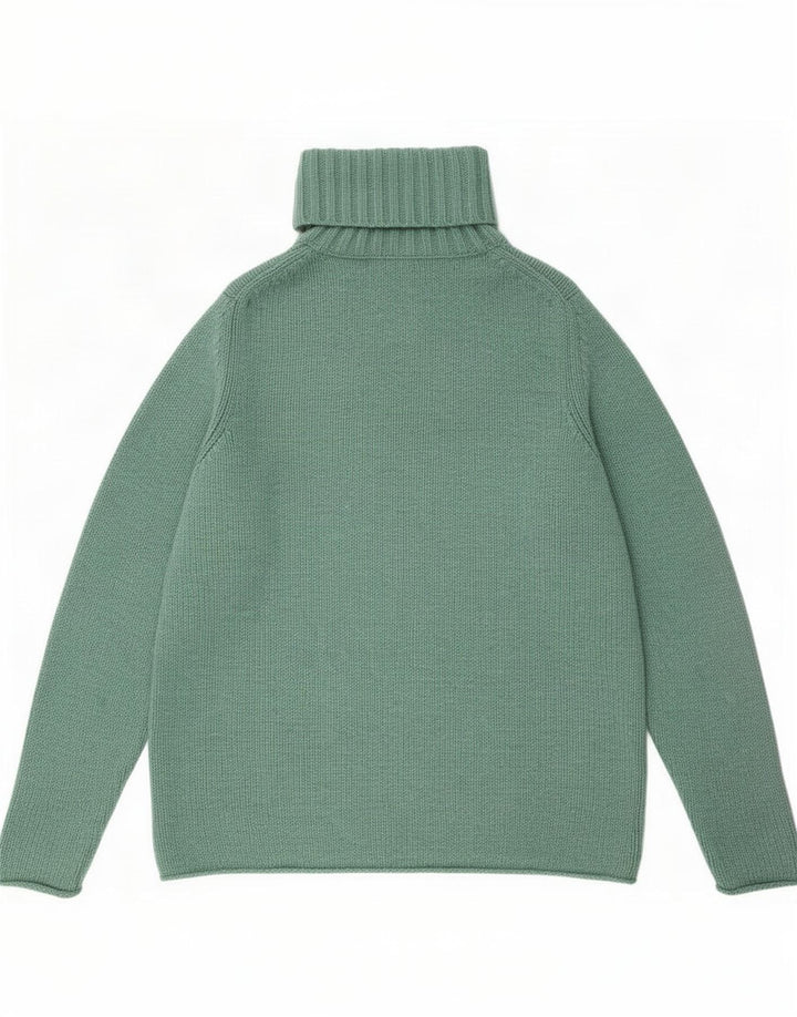 Boden Dame Roll Neck Jumper Sweater UK 14 Large Green Wool