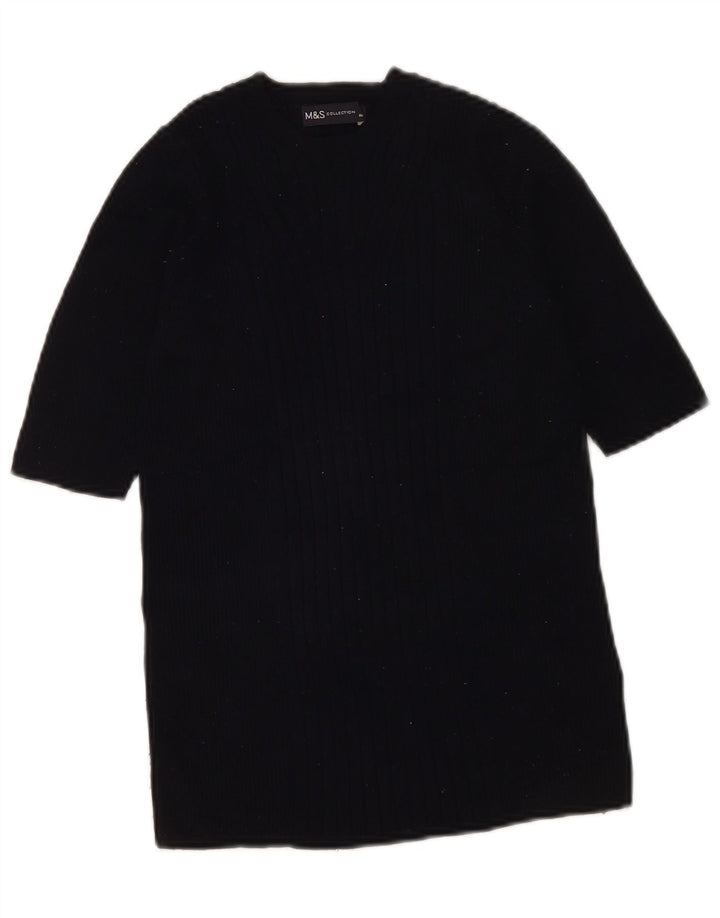 Marks & Spencer Dame Boat Neck Jumper Sweater UK 12 Medium Navy Blue