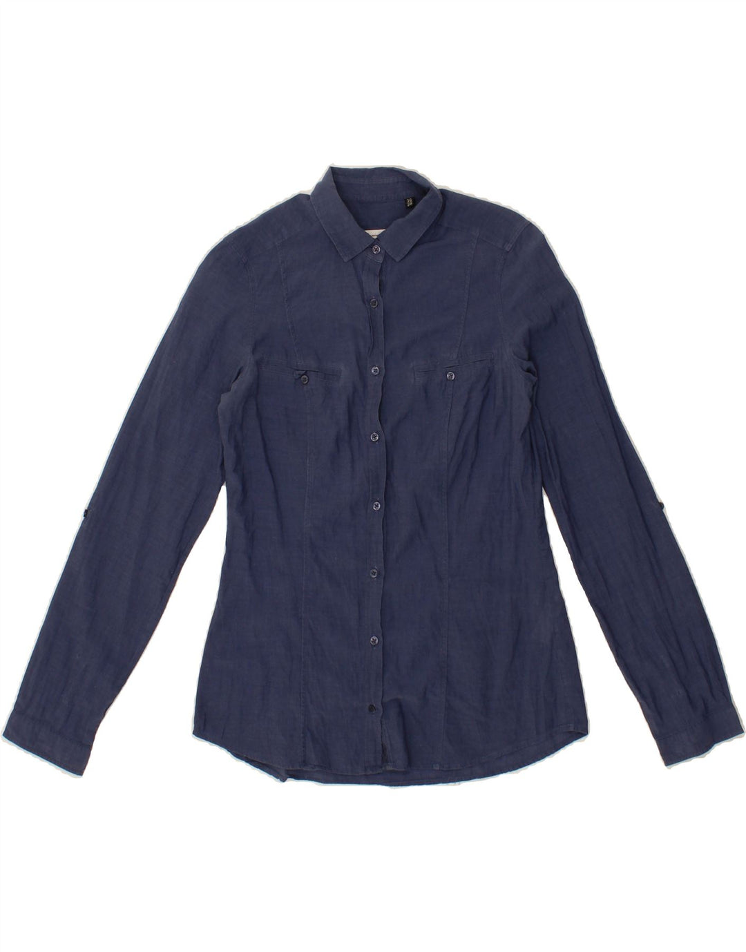 MASSIMO DUTTI Womens Washed Shirt EU 36 XS Blue Cotton Vintage Massimo Dutti and Second-Hand Massimo Dutti from Messina Hembry 