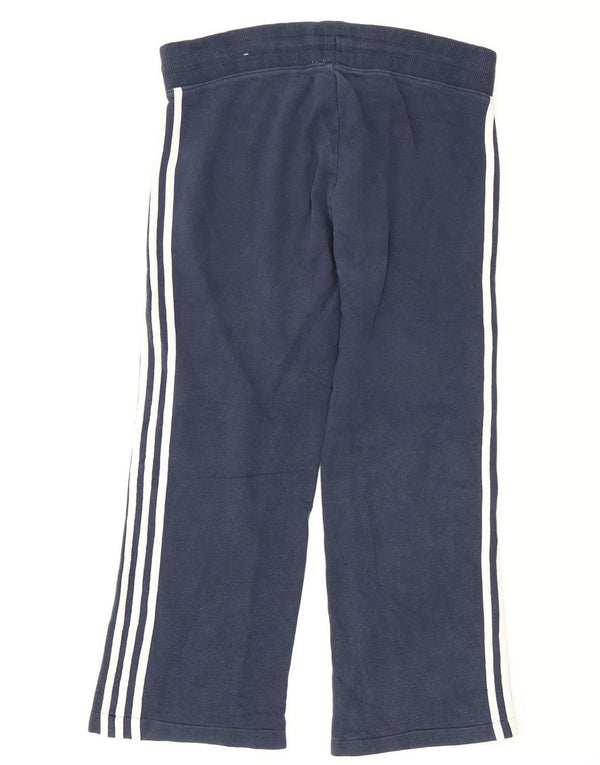 Adidas Womens Wide Leg Tracksuit Trousers UK 6 XS Navy Blue Cotton