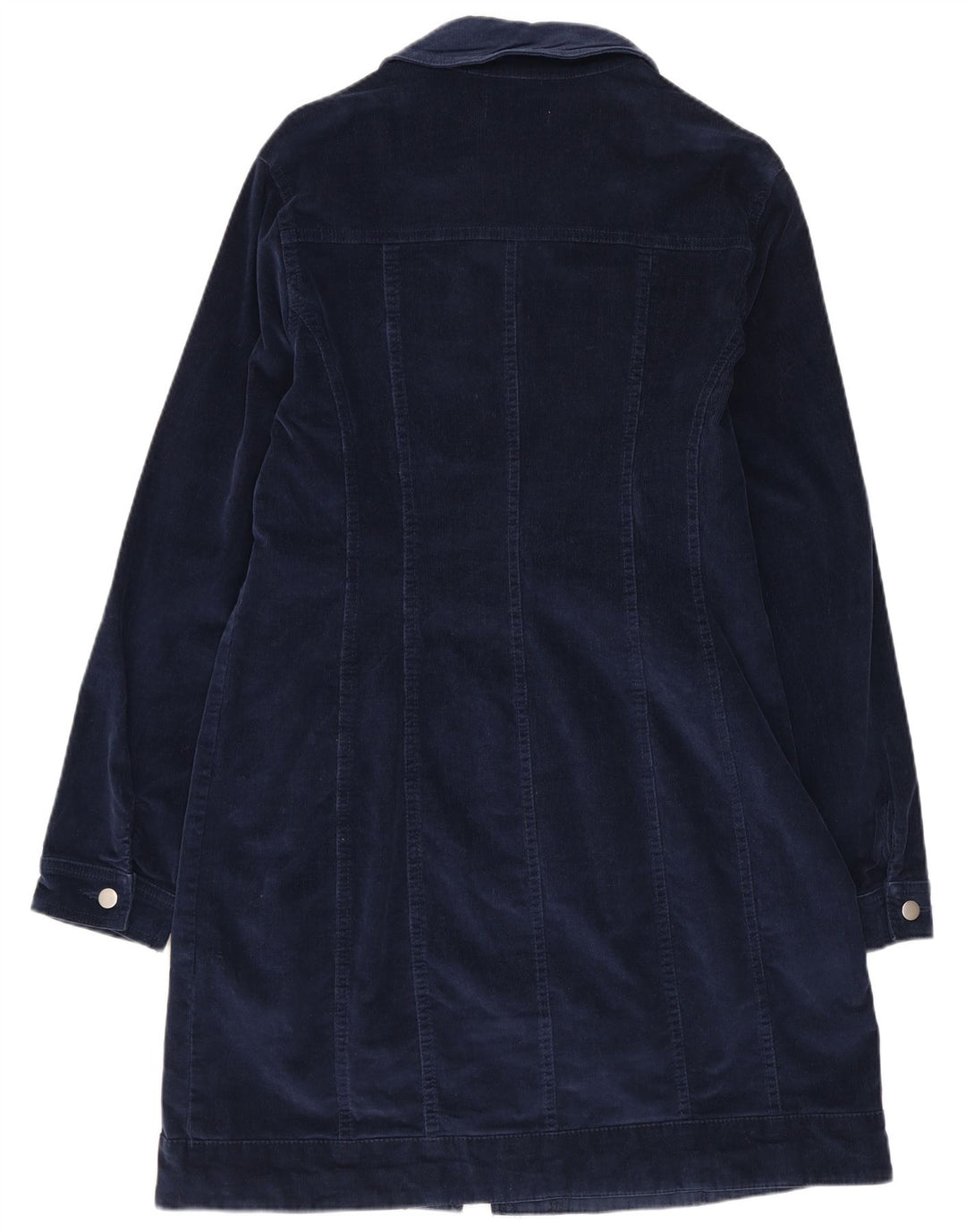 Warehouse Damefløjl Overfrakke UK 14 Large Navy Blue Bomuld