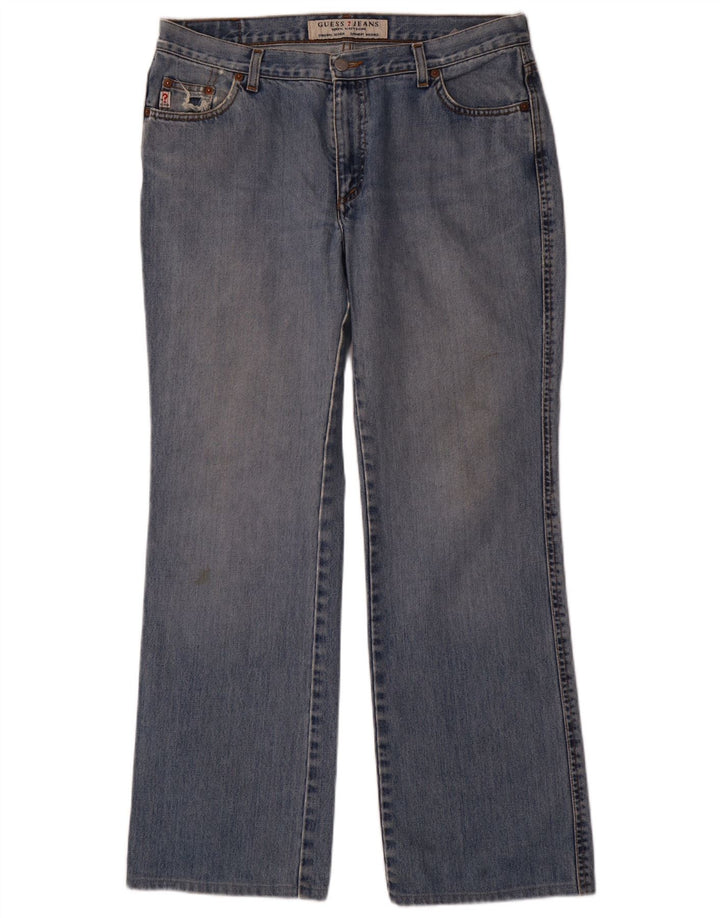 Guess Men Distressed Straight Jeans W34 L31 Blå