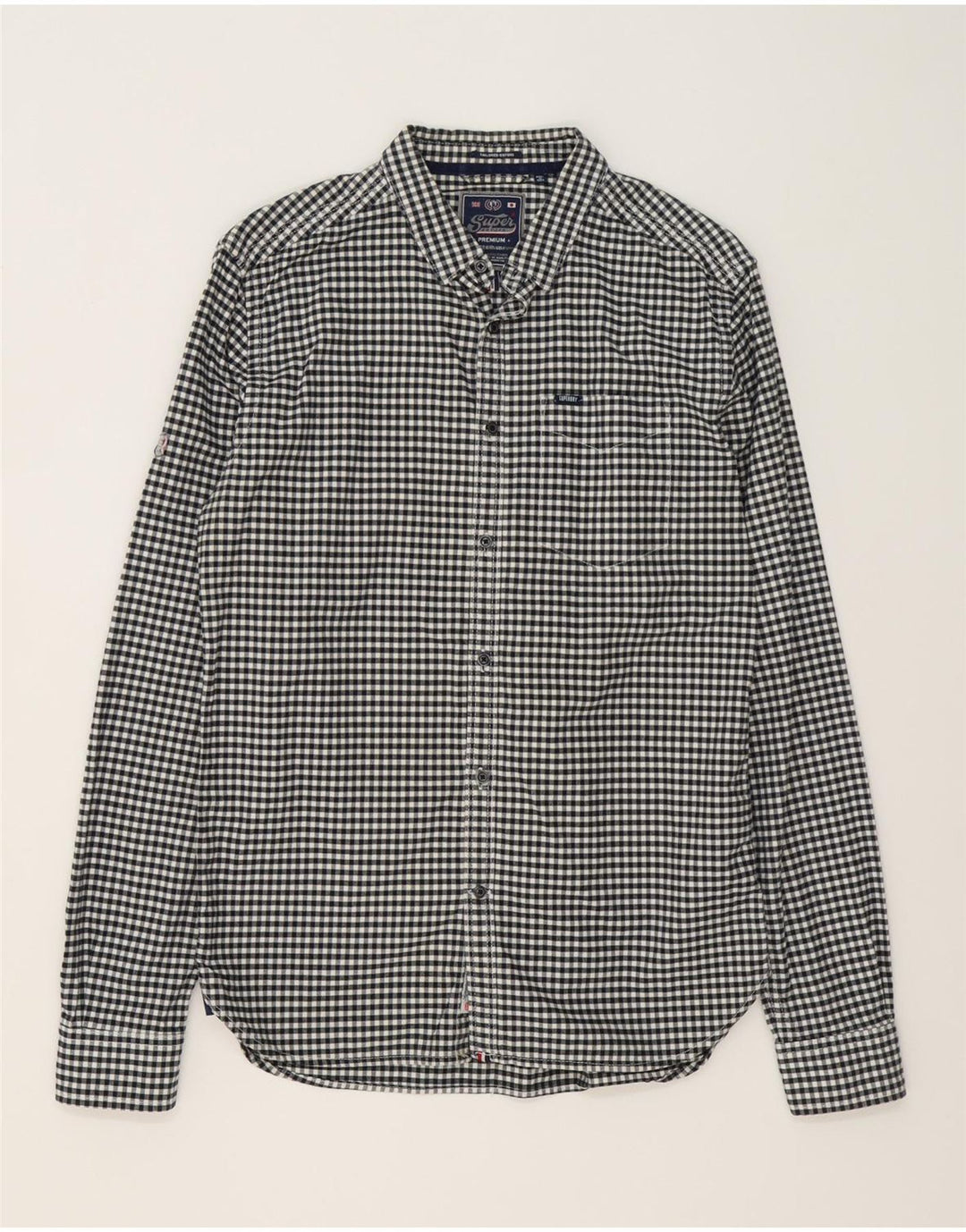 SUPERDRY Herreskjorte Stor sort Gingham Bomuld