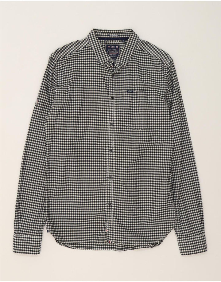 SUPERDRY Herreskjorte Stor sort Gingham Bomuld