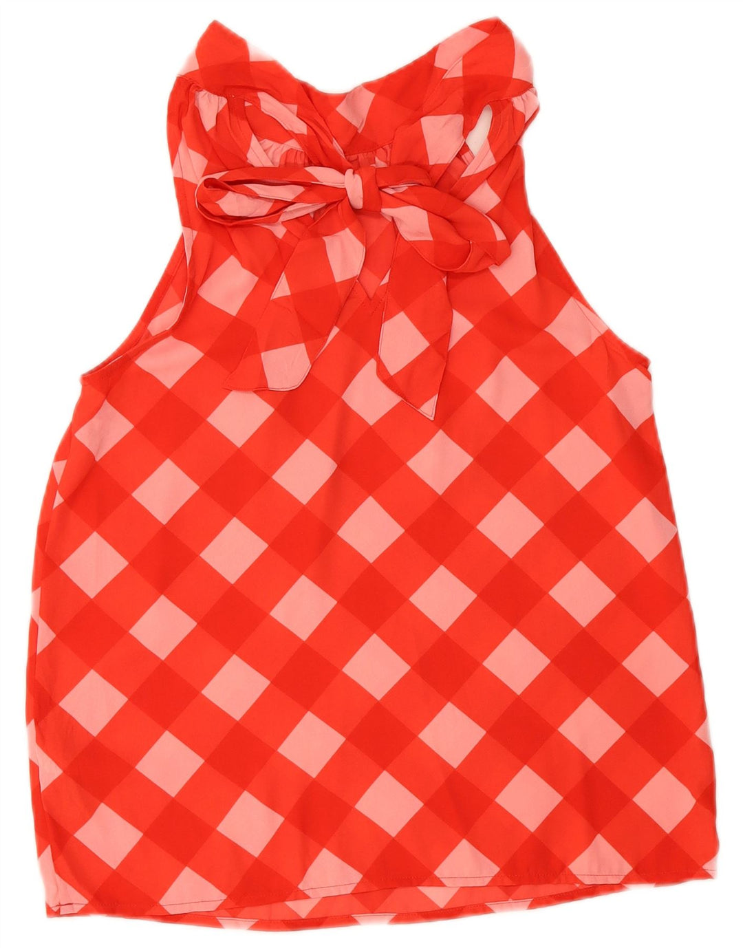 J. Crew Damesløjfe Halter Top US 00 2XS Rød Gingham Polyester