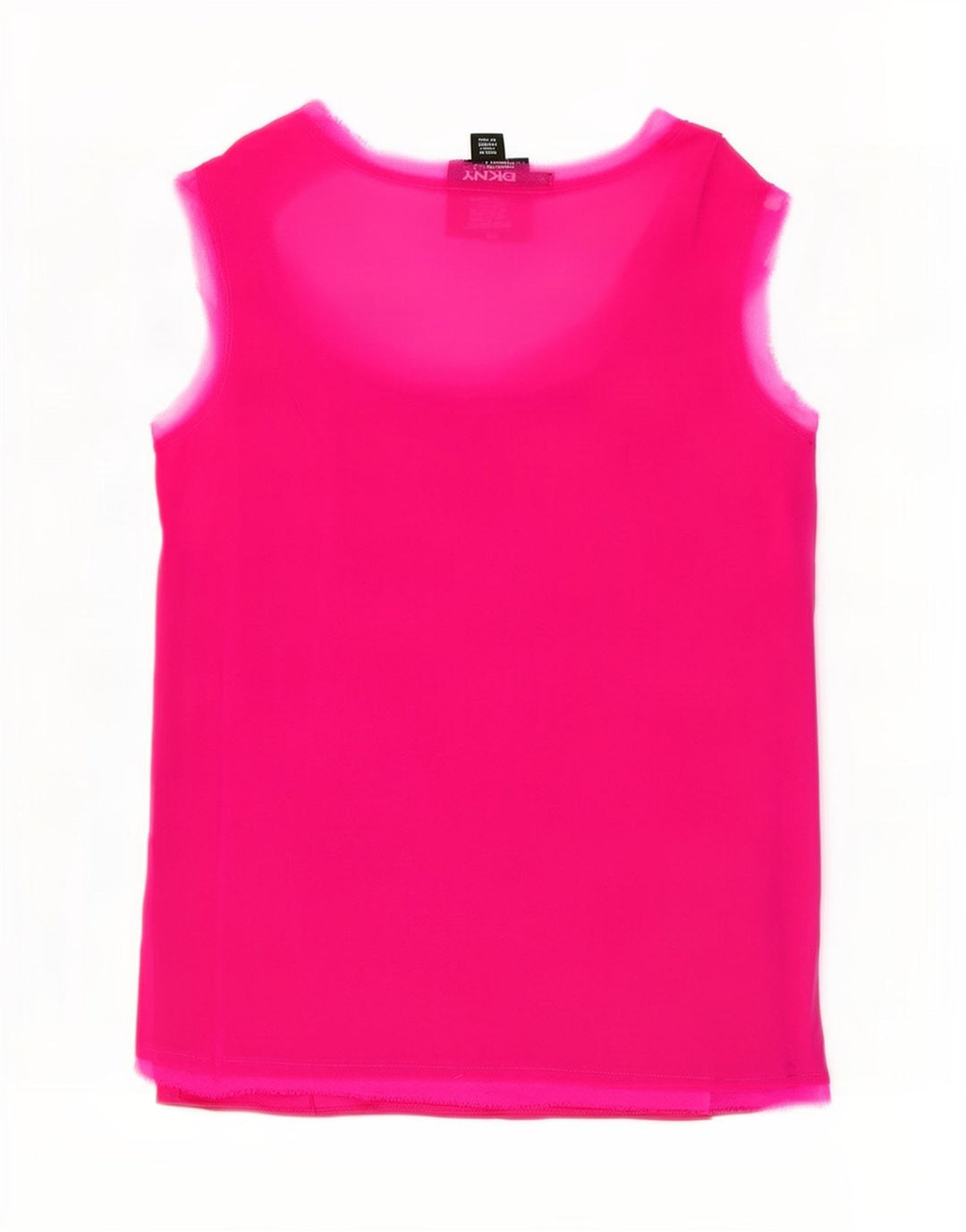 Dkny Dame ærmeløs bluse Top UK 10 Small Pink Silk