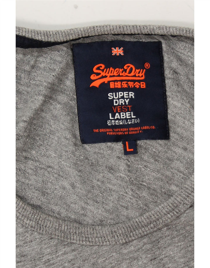 SUPERDRY Herre grafisk vest Top Stor grå farveblok