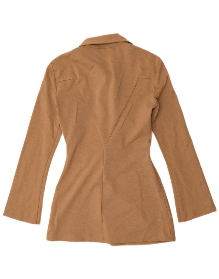 Zara skjortebluse til kvinder UK 10 Lille brun polyester
