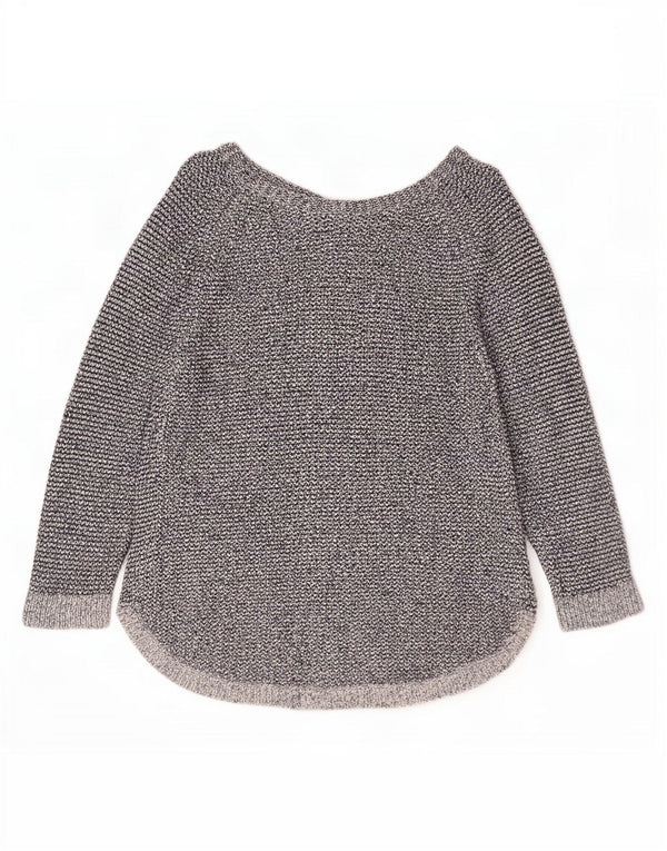 Vintage dame cardigan sweater med 3/4 ærmer UK 14 Medium Blue Flecked