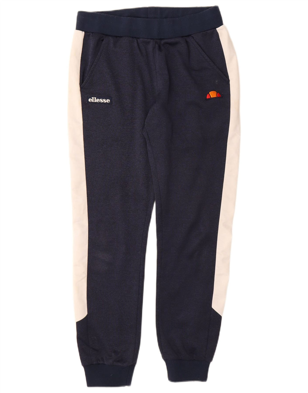Ellesse Womens Træningsdragt Bukser Joggers UK 10 Small Navy Blue Colourblock