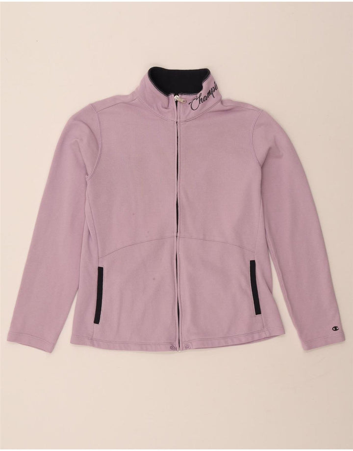 CHAMPION Womens Graphic Tracksuit Top Jacket UK 14 Medium Pink Vintage Champion and Second-Hand Champion from Messina Hembry 