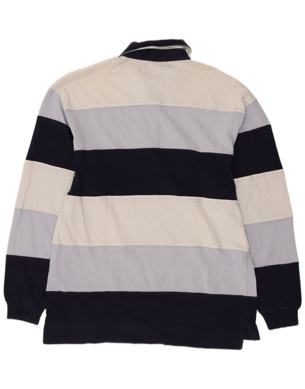 Kappa Langærmet Rugby Polo Shirt til mænd Stor blå stribet bomuld